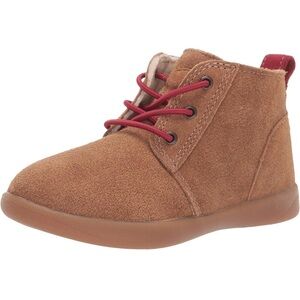 UGG Kristjan Chukka Boys Suede Boots Size 11 Red Laces